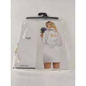 Bride's Robe White Satin Wedding Special Day Amscan One Size Fits Most